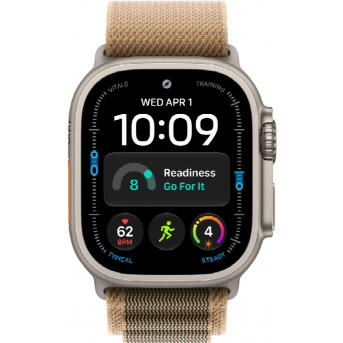 Apple Watch Ultra 4 49 мм, Natural Titanium Desert Alpine Loop M