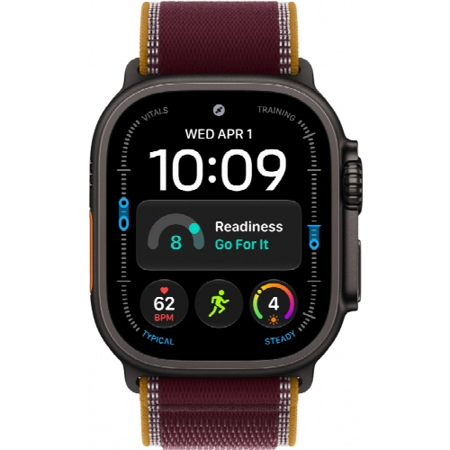 Apple Watch Ultra 4 49 мм, Black Titanium Burgundy Trail Loop M/L