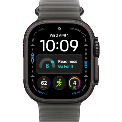 Apple Watch Ultra 4 49 мм, Black Titanium Translucent Black Ocean Band