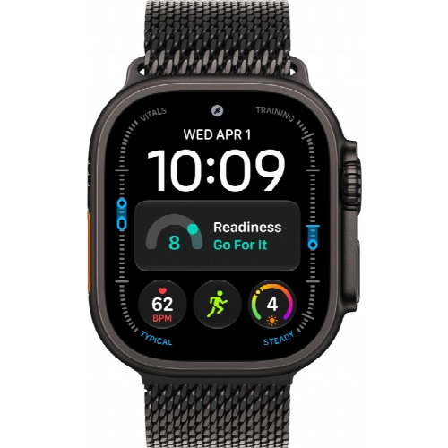 Apple Watch Ultra 4 49 мм, Black Titanium Black Milanese Loop M