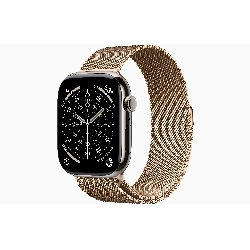 Умные часы Apple Watch Series 11 46 мм, M/L, Natural Titanium Case, Gold Milanese Loop