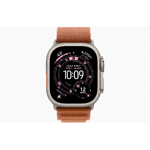 Apple Watch Ultra 3 49 мм, Natural Titanium Case with Terra Cotta Alpine Loop S