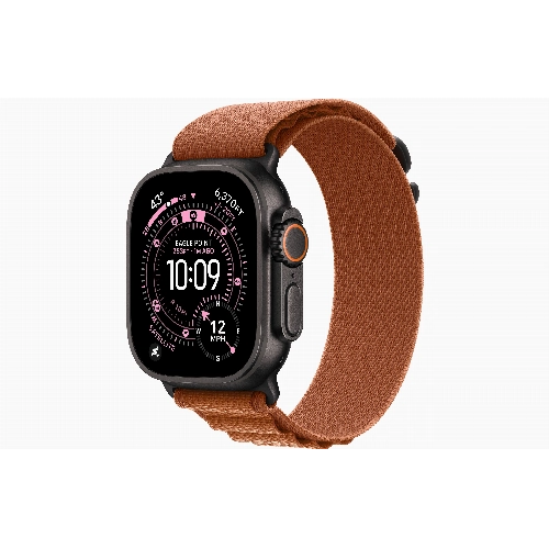 Apple Watch Ultra 3 49 мм, Black Titanium Case with Terra Cotta Alpine Loop M