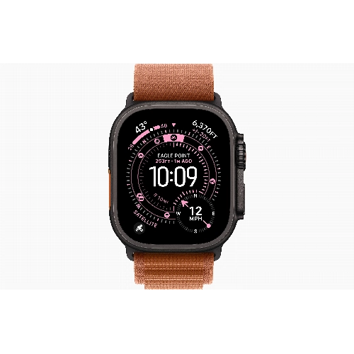 Apple Watch Ultra 3 49 мм, Black Titanium Case with Terra Cotta Alpine Loop M