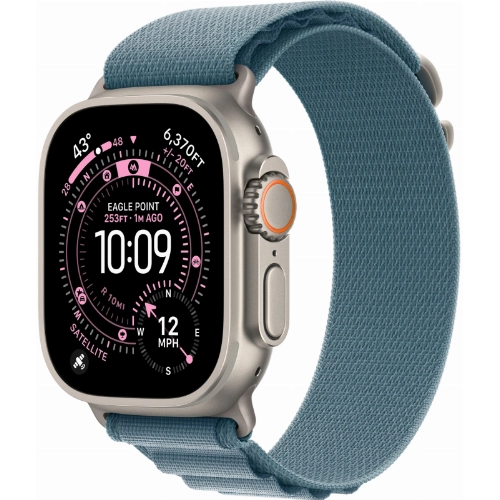 Apple Watch Ultra 3 49 мм, Titanium Case with Light Blue Alpine Loop S