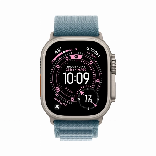 Apple Watch Ultra 3 49 мм, Titanium Case with Light Blue Alpine Loop S