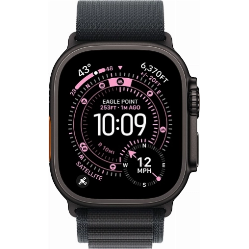 Apple Watch Ultra 3 49 мм, Black Titanium Case with Black Alpine Loop S