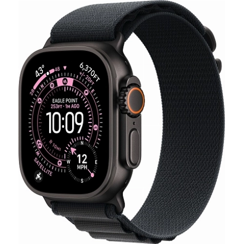 Apple Watch Ultra 3 49 мм, Black Titanium Case with Black Alpine Loop S