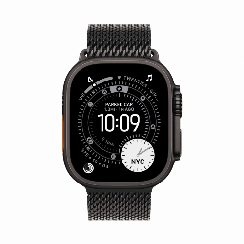 Apple Watch Ultra 3 49 мм, Black Titanium Case with Black Milanese Loop L