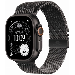 Apple Watch Ultra 3 49 мм, Black Titanium Case with Black Milanese Loop M