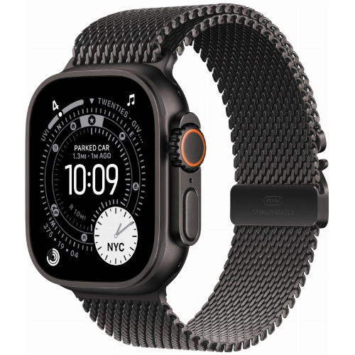 Apple Watch Ultra 3 49 мм, Black Titanium Case with Black Milanese Loop L