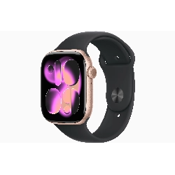 Умные часы Apple Watch Series 11 42 мм, M/L, Rose Gold Aluminum Case, Black Sport Band