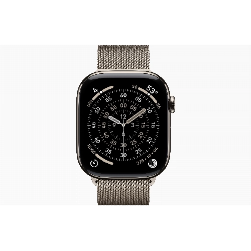 Apple Watch Series 11 46 мм, M/L, Natural Titanium Case, Natural Milanese Loop