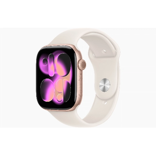Apple Watch Series 11 46 мм, S/M, Rose Gold Aluminum Case, Starlight Sport Band