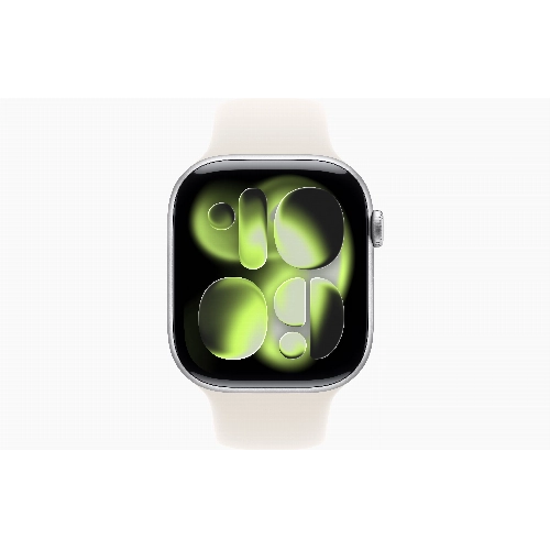 Apple Watch Series 11 46 мм, M/L, Silver Aluminum Case, Starlight Sport Band