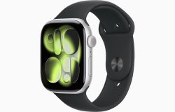 Умные часы Apple Watch Series 11 46 мм, S/M, Silver Aluminum Case, Black Sport Band