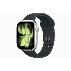 Умные часы Apple Watch Series 11 46 мм, S/M, Silver Aluminum Case, Black Sport Band