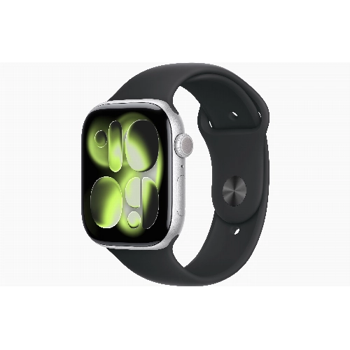 Apple Watch Series 11 46 мм, S/M, Silver Aluminum Case, Black Sport Band