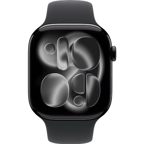 Умные часы Apple Watch Series 11 42 мм, S/M 130-200 мм, Jet Black Aluminum Case, Black Sport Band