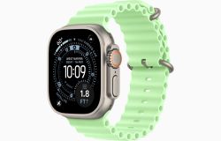 Apple Watch Ultra 3 49 мм, Titanium Case with Neon Green Ocean Band