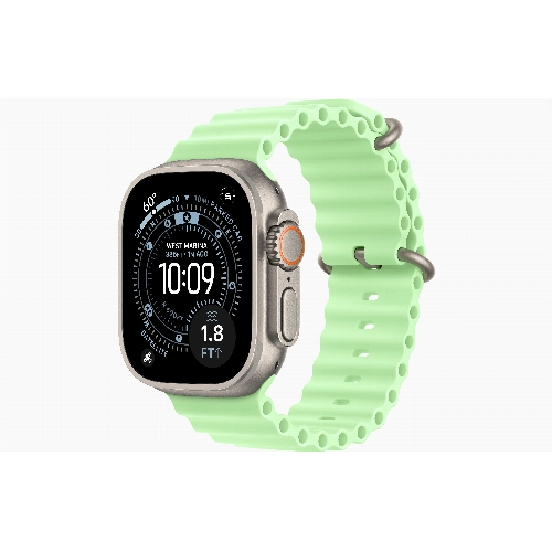 Apple Watch Ultra 3 49 мм, Titanium Case with Neon Green Ocean Band