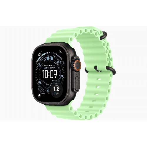 Apple Watch Ultra 3 49 мм, Black Titanium Case with Neon Green Ocean Band