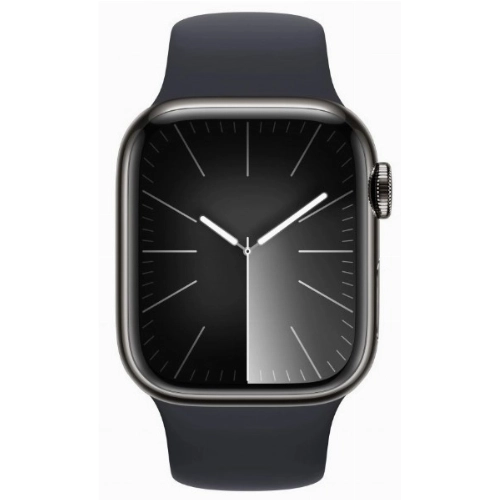 Apple Watch Series 9, 41 мм, корпус из алюминия графитового цвета, спортивный ремешок цвета «полуночный», размер S/M