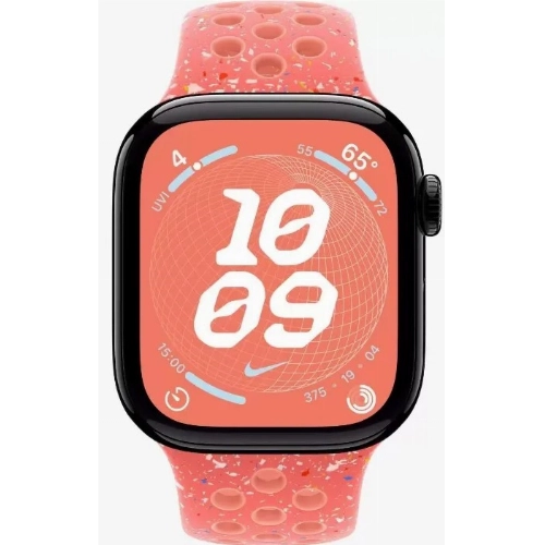 Умные часы Apple Watch Series 10 42 мм, S/M 130-180 мм, Aluminium Jet Black Case with Magic Ember Nike Sport Band
