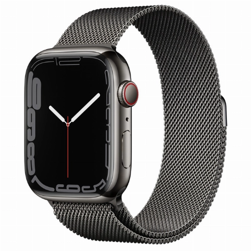 Умные часы Apple Watch Series 7 45 мм, Graphite Stainless Steel Case with Milanese Loop, графит