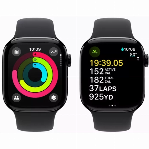 Умные часы Apple Watch Series 10 42 мм, M/L 140-245 мм, Aluminium Case GPS, Jet Black
