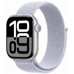 Умные часы Apple Watch Series 10 42 мм, Aluminium Case GPS, Sport Loop, Silver/Blue Cloud 