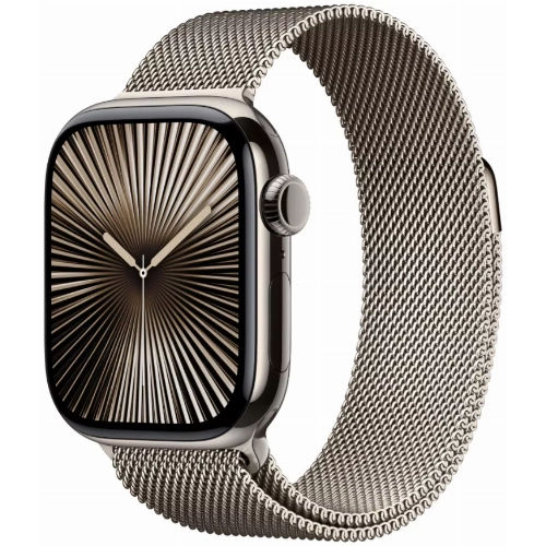 Умные часы Apple Watch Series 10 42 мм, M/L 140-245 мм, Titanium Case Cellular, Milanese Loop, Natural