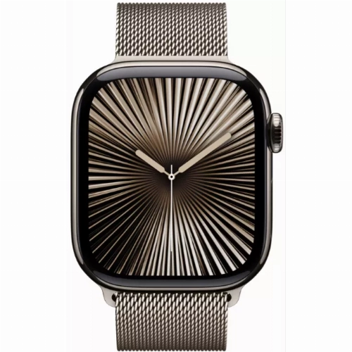 Умные часы Apple Watch Series 10 42 мм, M/L 140-245 мм, Titanium Case Cellular, Milanese Loop, Natural
