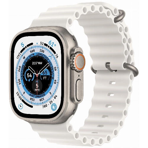 Apple Watch Ultra GPS + Cellular, 49 мм, корпус из титана, ремешок Ocean белого цвета