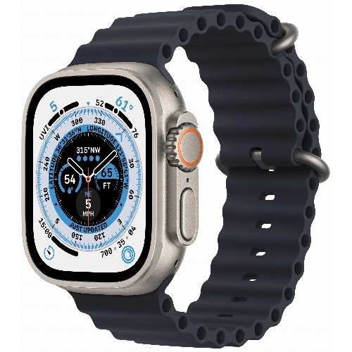 Apple Watch Ultra GPS + Cellular, 49 мм, корпус из титана, ремешок Ocean цвета «тёмная ночь»