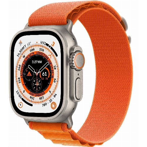 Apple Watch Ultra GPS + Cellular, 49 мм, корпус из титана, ремешок Alpine оранжевого цвета, размер M