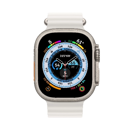Apple Watch Ultra GPS + Cellular, 49 мм, корпус из титана, ремешок Ocean белого цвета