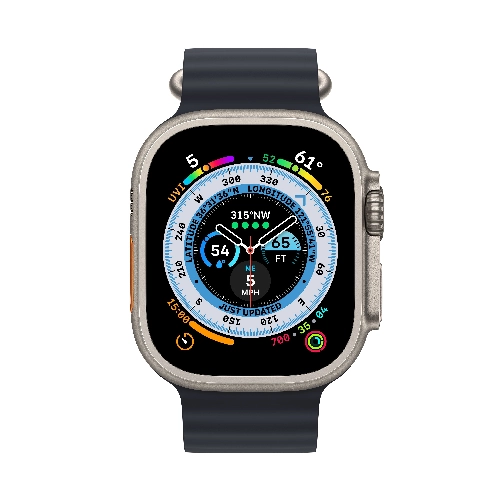 Apple Watch Ultra GPS + Cellular, 49 мм, корпус из титана, ремешок Ocean цвета «тёмная ночь»