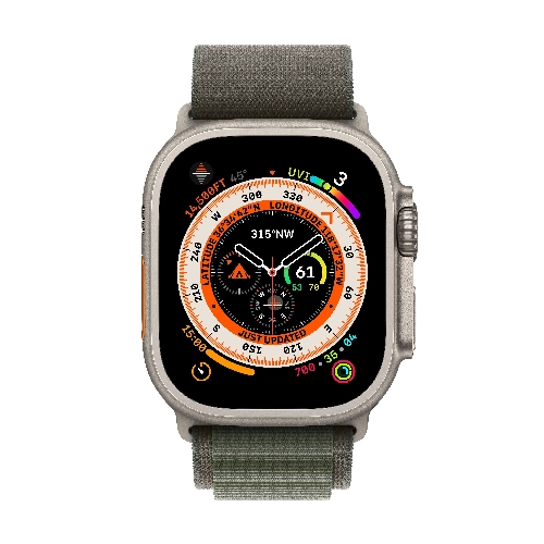 Apple Watch Ultra GPS + Cellular, 49 мм, корпус из титана, ремешок Alpine зеленого цвета, размер M