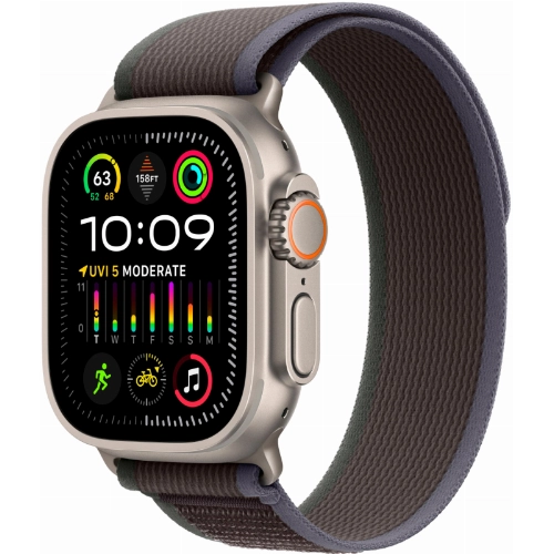 Apple Watch Ultra 2 GPS + Cellular, 49 мм, корпус из титана, ремешок Trail синего/черного цвета, размер S/M