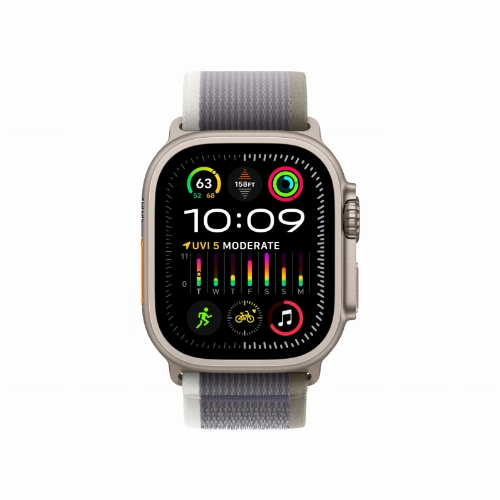 Apple Watch Ultra 2 GPS + Cellular, 49 мм, корпус из титана, ремешок Trail зеленого/серого цвета, размер M/L