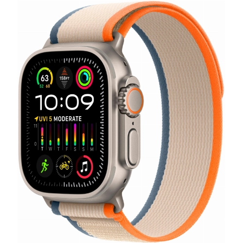 Apple Watch Ultra 2 GPS + Cellular, 49 мм, корпус из титана, ремешок Trail оранжевого/бежевого цвета, размер S/M