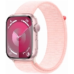 Apple Watch Series 9, 41 мм, корпус из алюминия розового цвета, нейлоновый ремешок нежно-розового цвета