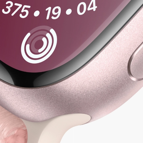 Apple Watch Series 9, 41 мм, корпус из алюминия розового цвета, нейлоновый ремешок нежно-розового цвета