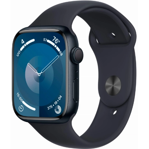 Apple Watch Series 9, 41 мм, корпус из алюминия цвета «тёмная ночь», спортивный ремешок цвета «тёмная ночь», размер M/L