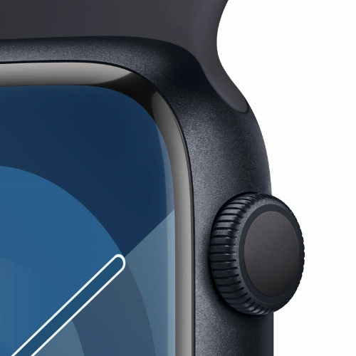 Apple Watch Series 9, 41 мм, корпус из алюминия цвета «тёмная ночь», спортивный ремешок цвета «тёмная ночь», размер M/L