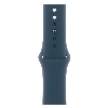 Apple Watch Series 9, 45 мм, корпус из алюминия серебристого цвета, спортивный ремешок цвета «грозовой синий», размер M/L