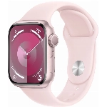 Apple Watch Series 9, 41 мм, корпус из алюминия розового цвета, спортивный ремешок нежно-розового цвета, размер M/L