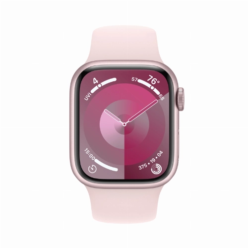 Apple Watch Series 9, 41 мм, корпус из алюминия розового цвета, спортивный ремешок нежно-розового цвета, размер S/M