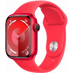Apple Watch Series 9, 45 мм, корпус из алюминия цвета (PRODUCT)RED, спортивный ремешок цвета (PRODUCT)RED, размер S/M